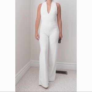White Backless Jumpsuit
